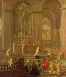 Die Messe des Kanonikers Antoine de La Porte oder, Der Altar von Notre Dame, 1708-10